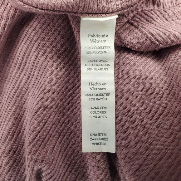 Alo Yoga Ribbed Peak Long Sleeve Top Mauve Size Small - Picture 11 of 11
